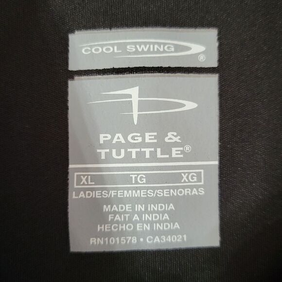 Page & Tuttle Women's Black Short Sleeve Golf Polo Jersey - Picture 2 of 9